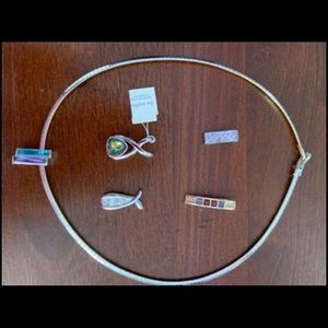 Lia Sophia reversible gold/silver chain w/ slides